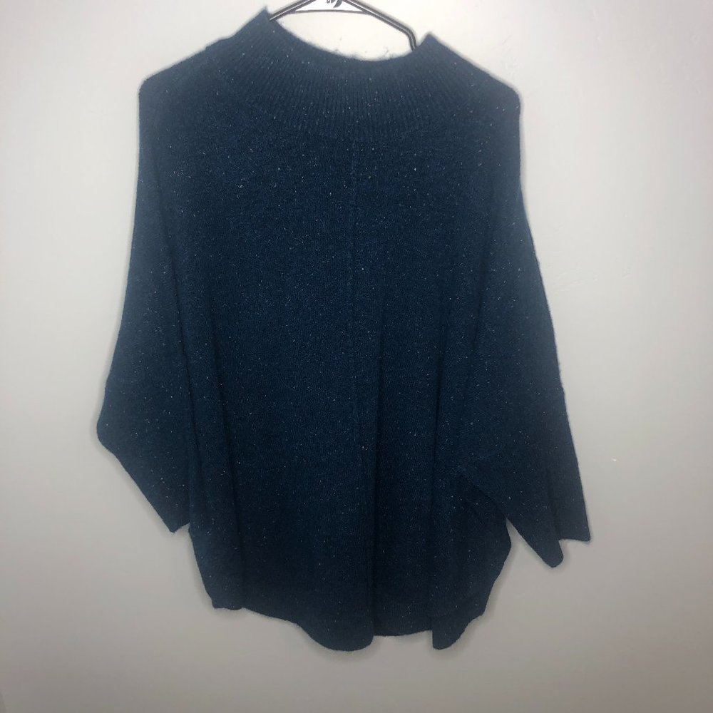 NWT Heathered Blue Sweater LOFT Plus Size 16/18 Bat Wings